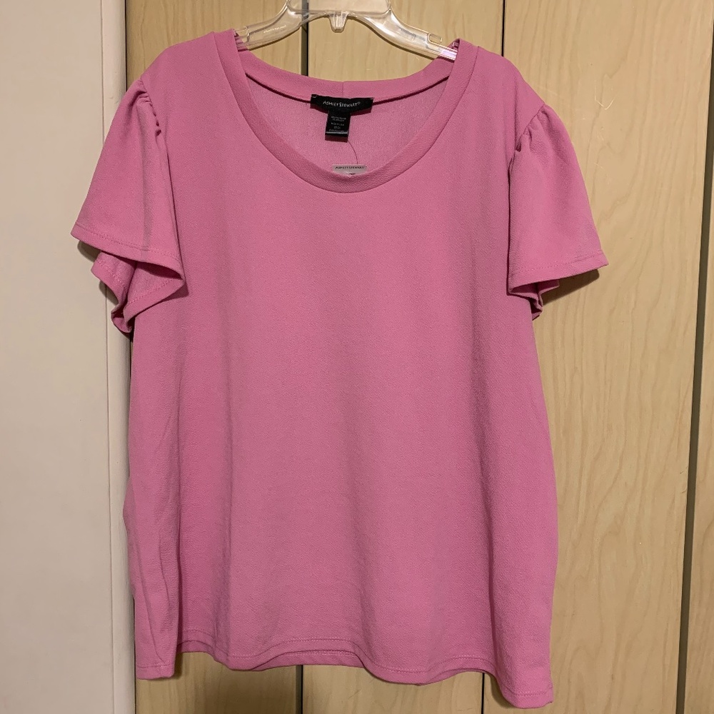 Ashley Stewart Pink Short Sleeve Top, Size 22/24